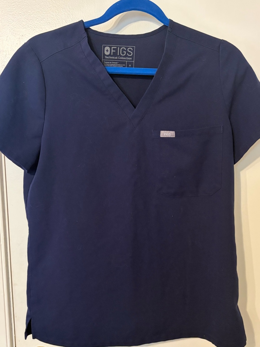 FIGS Catarina Small Scrub Top in Navy Blue